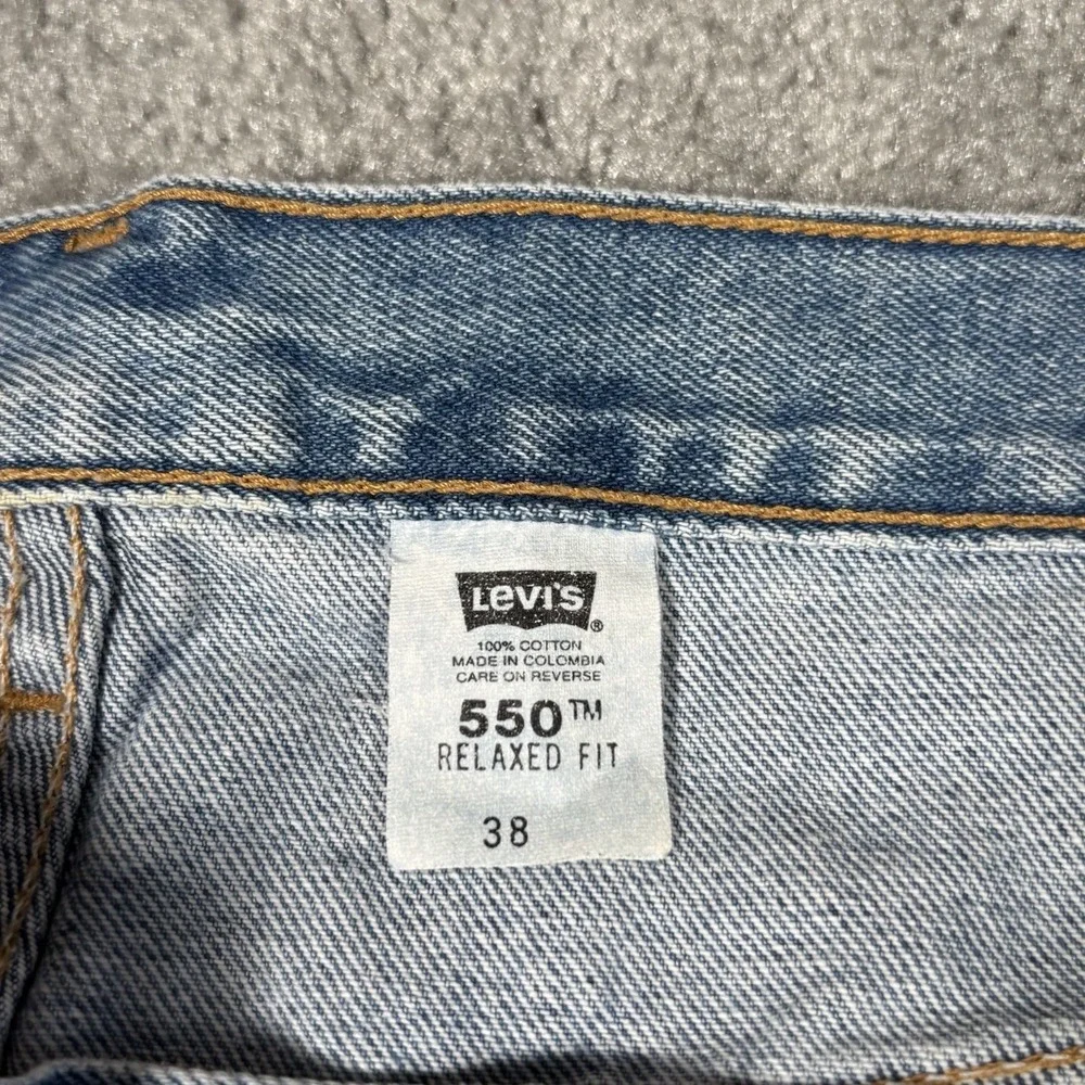 Vintage Levis 550 Jean Shorts Men 38 Relaxed Fit Blue Denim Cotton Baggy 2002